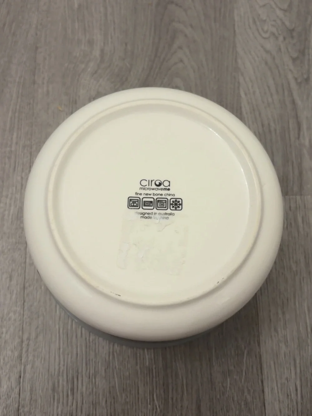 White Ceramic Ciroa Bowl with Black Bird Vine Pattern